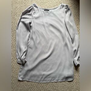 Elegant Gray Long Sleeve Mid Thigh Dress